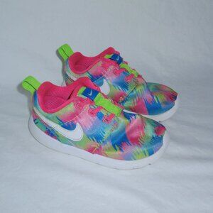 Nike Roche Colorful Pink Toddler Girl Shoes Rainbow Sz 8 8c